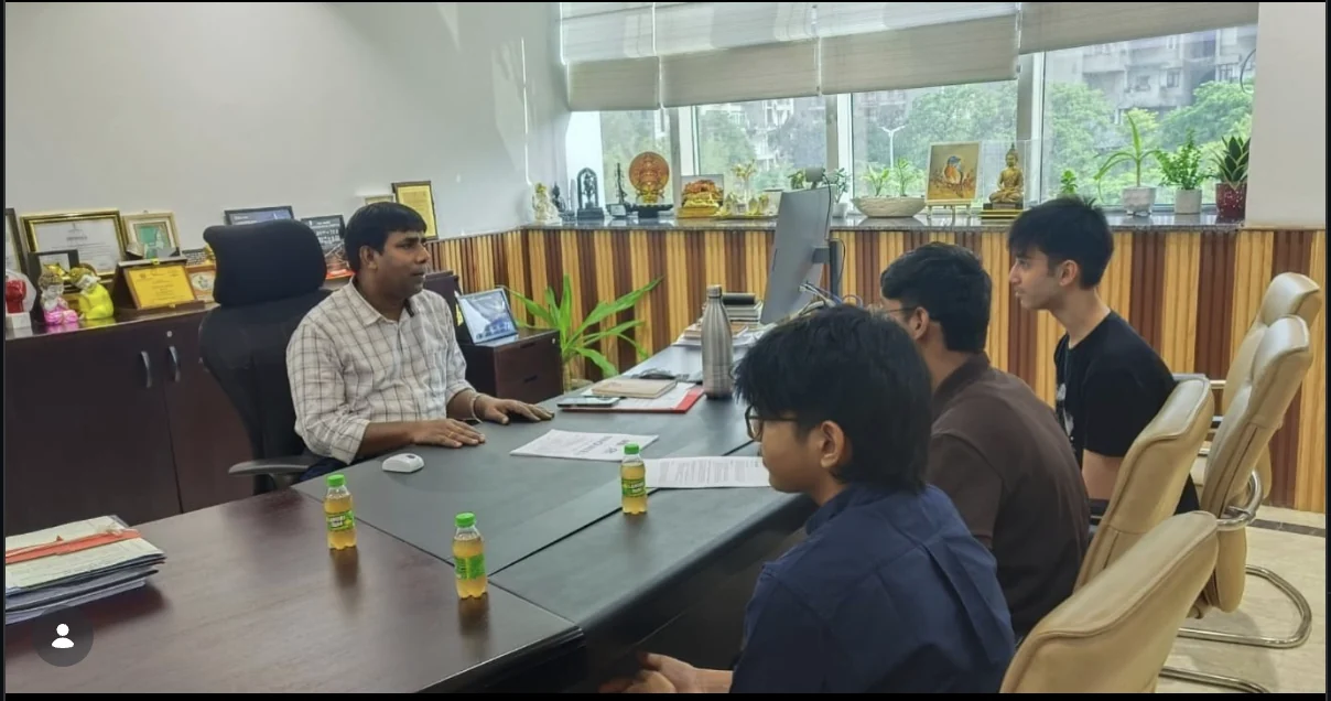 Moksh and the Topperly team in conversation with a CBSE Director